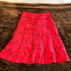 Top Studio Red and Black Cotton Skirt